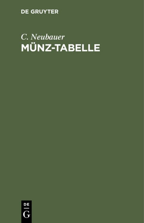 Produktbild: M&uuml;nz-Tabelle