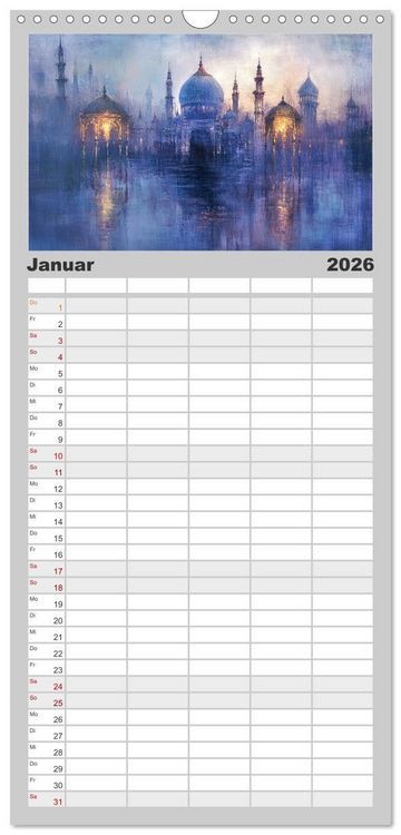 Produktbild: Familienplaner 2026 - Visionen aus 1001 Nacht mit 5 Spalten (Wandkalender, 21 x 45 cm) CALVENDO