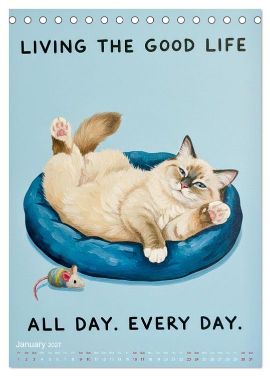 Produktbild: CATitude A YEAR OF CAT LIFE (Desk Calendar 2027 DIN A5 portrait), CALVENDO 12 Month DeskCalendar