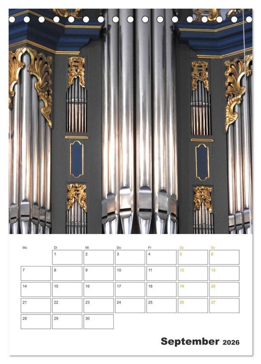 Produktbild: Orgeln zum Verlieben! (Tischkalender 2026 DIN A5 hoch), CALVENDO Monatskalender