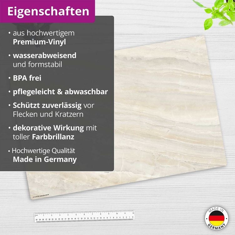 Produktbild: Cover-your-desk Schreibtischunterlage f&uuml;r Kinder Marmorplatte mit sch&ouml;ner beiger Maserung, aus hochwertigem Vinyl , 60 x 40 cm