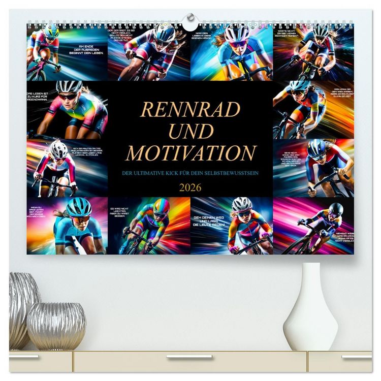 Produktbild: Rennrad und Motivation (hochwertiger Premium Wandkalender 2026 DIN A2 quer), Kunstdruck in Hochglanz