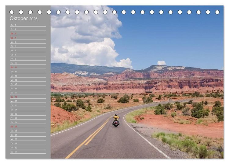 Produktbild: Biker Paradies - Die Canyons der USA (Tischkalender 2026 DIN A5 quer), CALVENDO Monatskalender