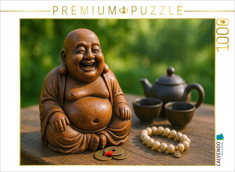Produktbild: CALVENDO Puzzle Lachender Buddha - Freude, Gelassenheit und innere F&uuml;lle | 1000 Teile Lege-Gr&ouml;&szlig;e 64x48cm Foto-Puzzle f&uuml;r gl&uuml;ckliche Stunden