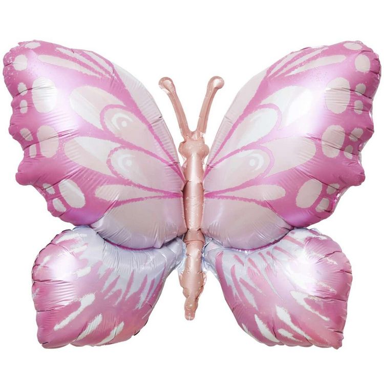 Produktbild: Folienballon Princess Butterfly, Pink/Orange, 1 Stk, 77 x 57 cm