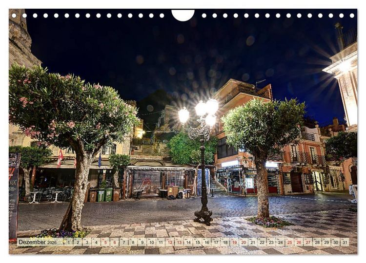 Produktbild: Taormina zur blauen Stunde (Wandkalender 2026 DIN A4 quer), CALVENDO Monatskalender
