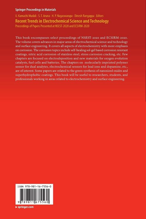 Produktbild: Recent Trends in Electrochemical Science and Technology