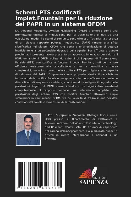 Produktbild: Schemi PTS codificati Implet.Fountain per la riduzione del PAPR in un sistema OFDM