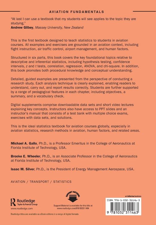 Produktbild: Fundamentals of Statistics for Aviation Research