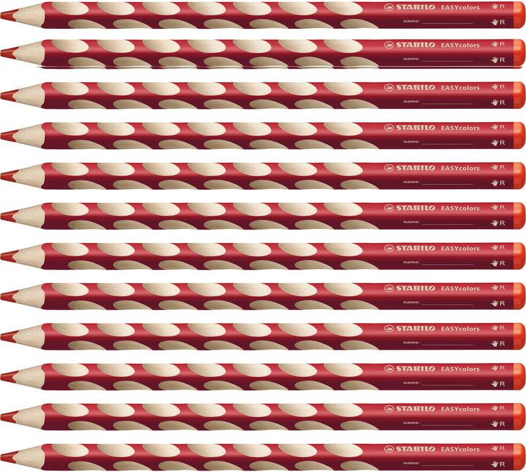 Produktbild: STABILO Ergonomischer Dreikant-Buntstift EASYcolors, f&uuml;r Rechtsh&auml;nder, rot
