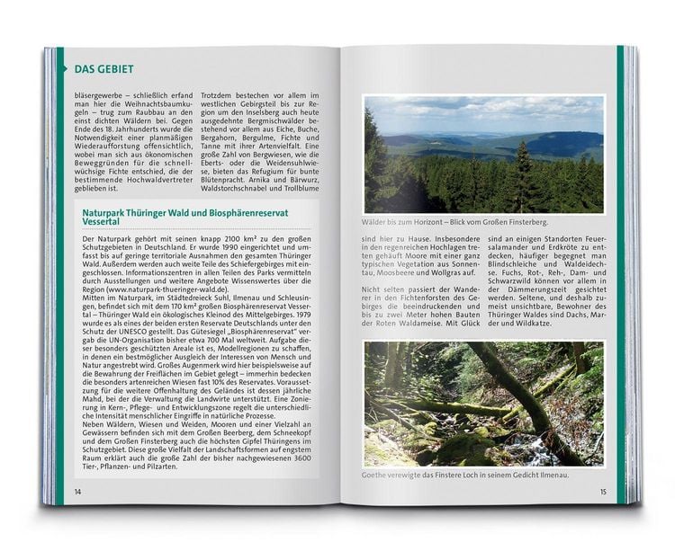 Produktbild: KOMPASS Wanderf&uuml;hrer Th&uuml;ringer Wald mit Rennsteigtouren, 55 Touren mit Extra-Tourenkarte