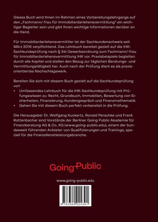 Produktbild: Fachmann/Fachfrau f&uuml;r Immobiliardarlehensvermittlung IHK