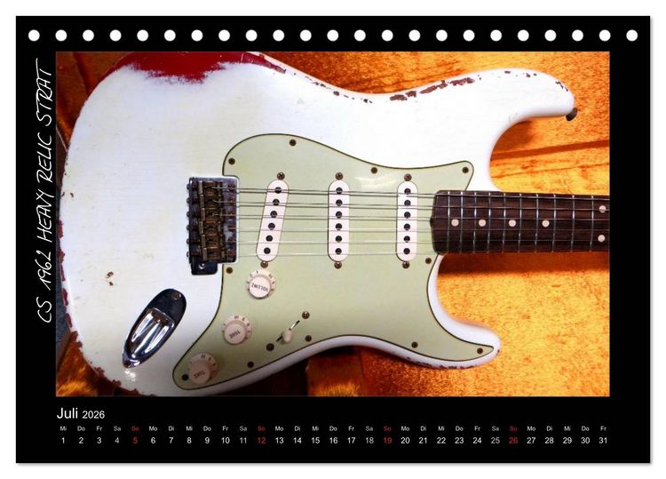 Produktbild: ROCKGITARREN in Szene gesetzt (Tischkalender 2026 DIN A5 quer), CALVENDO Monatskalender