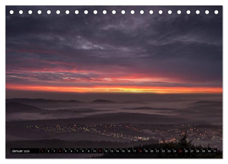 Produktbild: Lichtstimmungen Th&uuml;ringen - Eine Reise von Morgens bis Abends (Tischkalender 2026 DIN A5 quer), CALVENDO Monatskalender