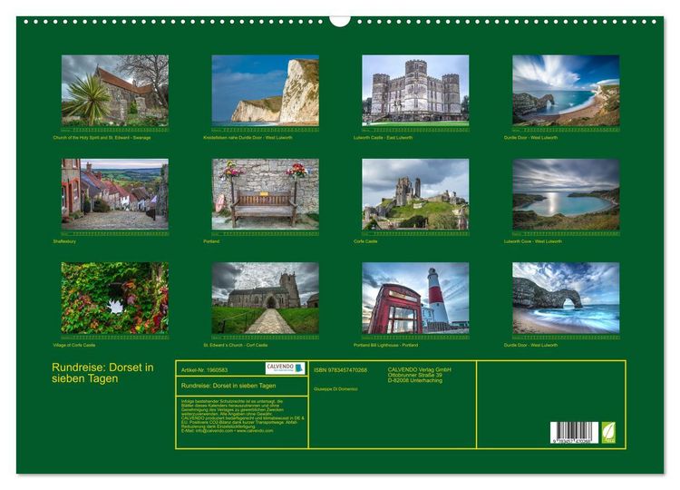 Produktbild: Rundreise: Dorset in sieben Tagen (Wandkalender 2026 DIN A2 quer), CALVENDO Monatskalender