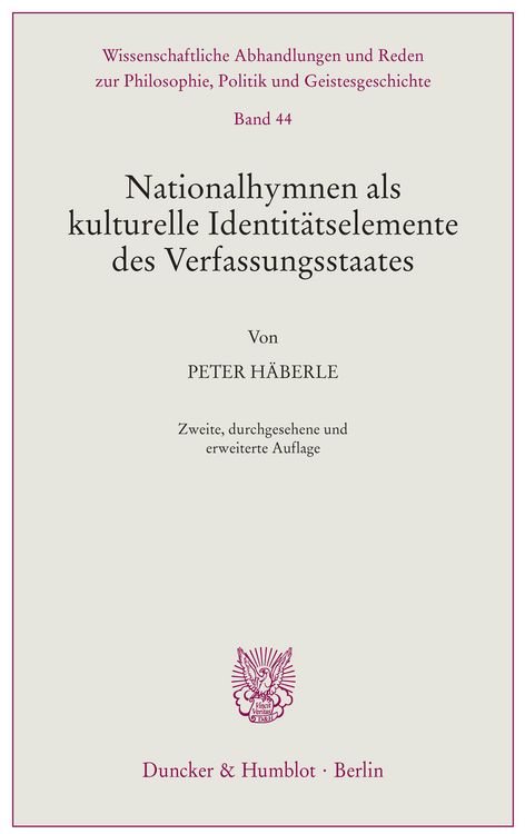 Produktbild: Nationalhymnen als kulturelle Identit&auml;tselemente des Verfassungsstaates.