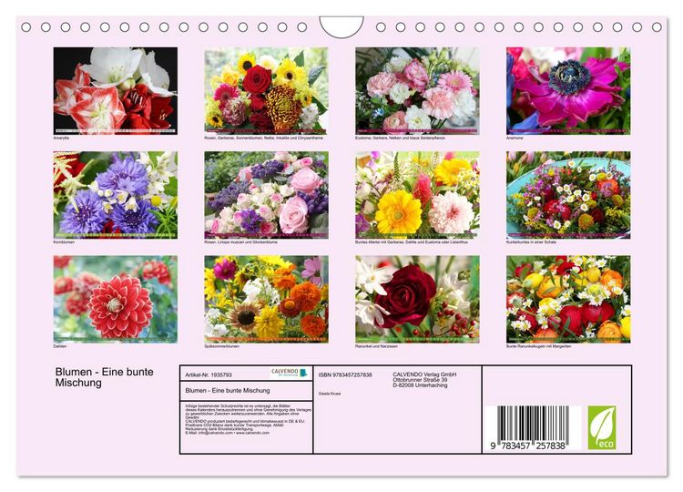 Produktbild: Blumen - Eine bunte Mischung (Wandkalender 2026 DIN A4 quer), CALVENDO Monatskalender