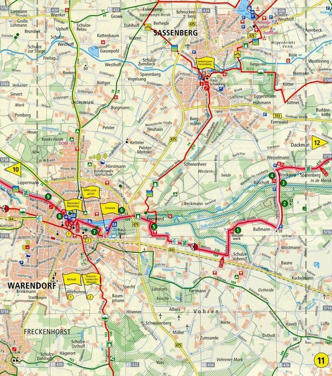 Produktbild: Publicpress Leporello Radtourenkarte Werse-Ems-Radweg 1:50.000