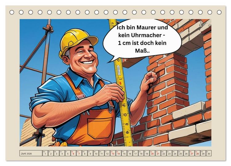 Produktbild: Meisterhaft daneben &ndash; Die witzige Seite des Handwerks (Tischkalender 2026 DIN A5 quer), CALVENDO Monatskalender