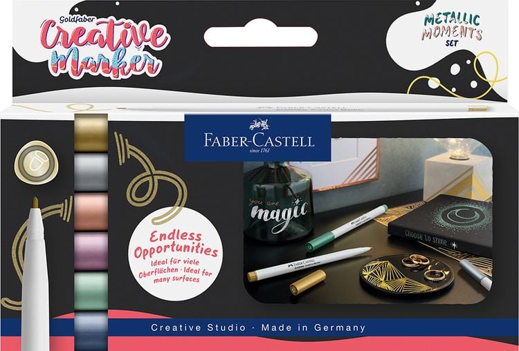 Produktbild: Faber-Castell Goldfaber Creative Marker Metallic 1.5, 6er Etui, Metallic Moments