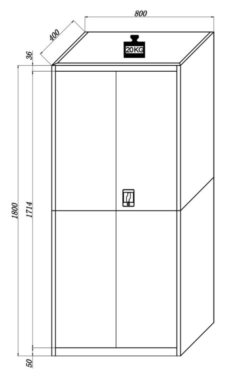 Produktbild: Stahl Schuhschrank Malivo 80 x 180 x 40 cm