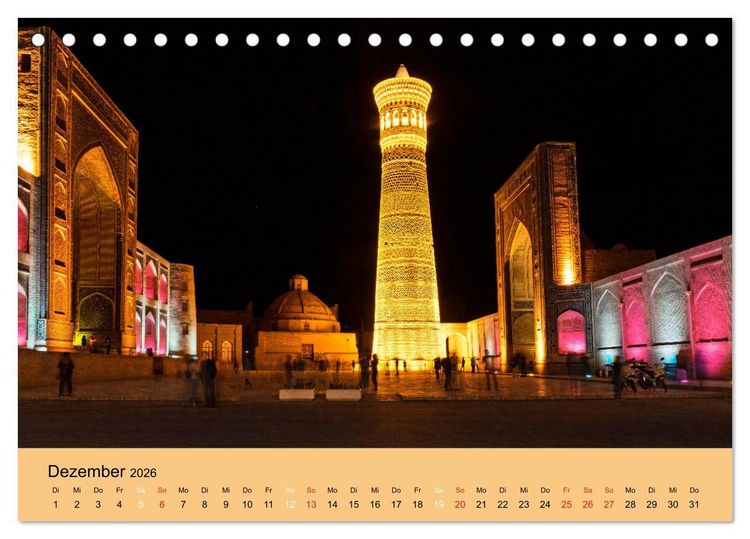 Produktbild: Uzbekistan - m&auml;rchenhafte Seidenstra&szlig;e (Tischkalender 2026 DIN A5 quer), CALVENDO Monatskalender