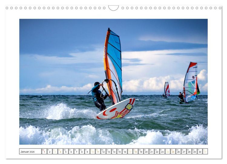Produktbild: Wassersport - Spa&szlig; am Meer bei Wind und Wellen (Wandkalender 2026 DIN A3 quer), CALVENDO Monatskalender