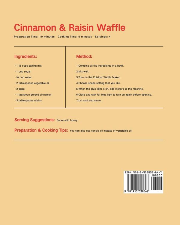 Produktbild: Cuisinart Waffle Maker Cookbook for Beginners