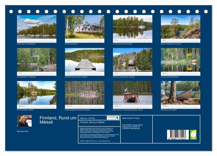 Produktbild: Finnland, Rund um Mikkeli (Tischkalender 2026 DIN A5 quer), CALVENDO Monatskalender