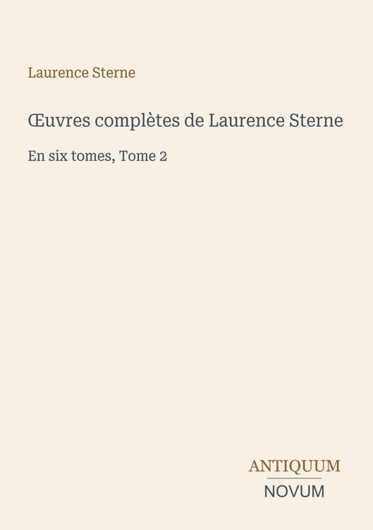 Produktbild: &iquest;uvres compl&egrave;tes de Laurence Sterne