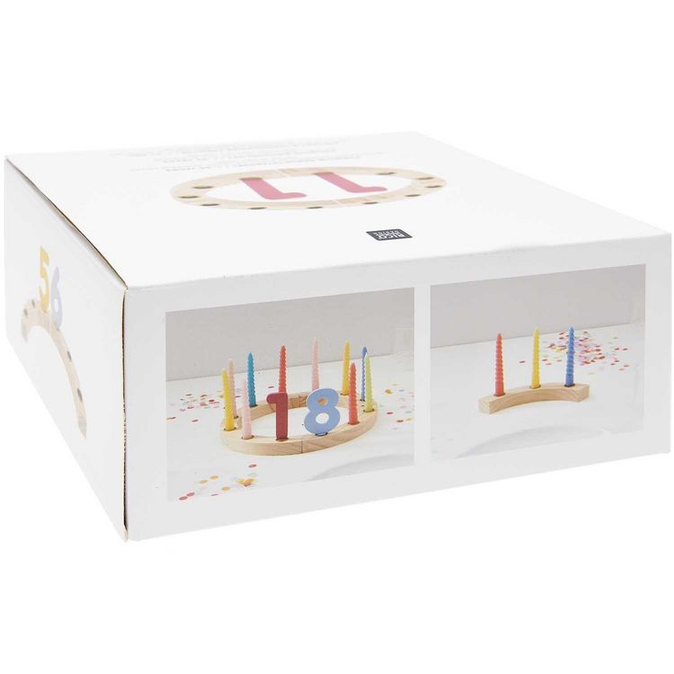 Produktbild: Premium Set Holzring aus Kiefernholz mit Holzzahlen, bunt