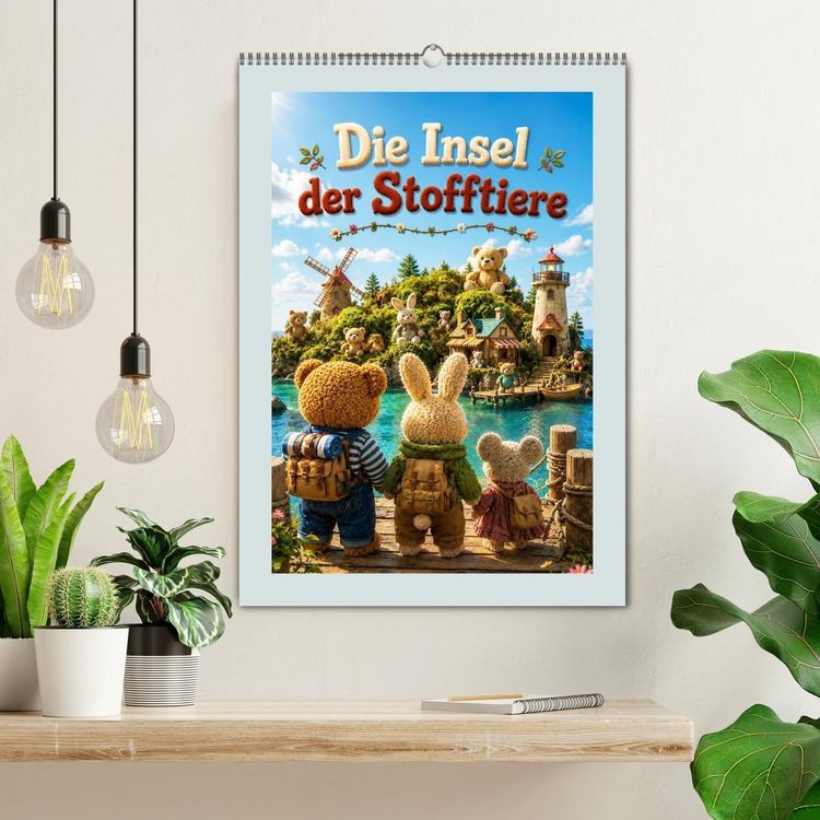 Produktbild: Die Insel der Stofftiere (Wandkalender 2027 DIN A2 hoch), CALVENDO Monatskalender