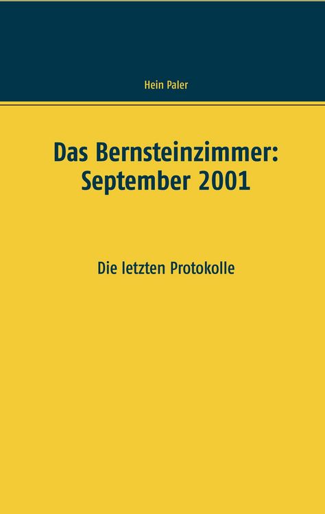 Produktbild: Das Bernsteinzimmer: September 2001