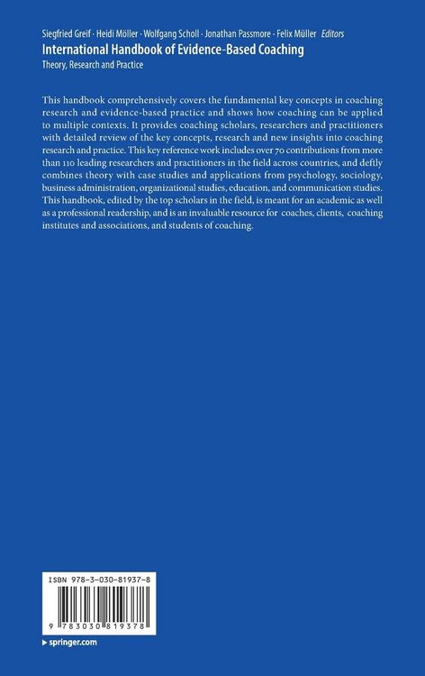 Produktbild: International Handbook of Evidence-Based Coaching
