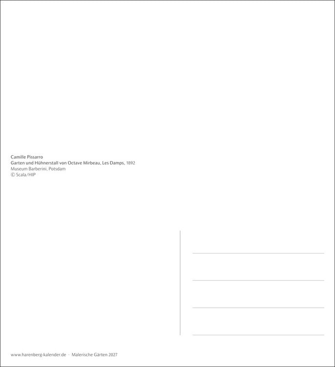 Produktbild: Malerische G&auml;rten Postkartenkalender 2027 - Kalender mit 53 Kunstpostkarten