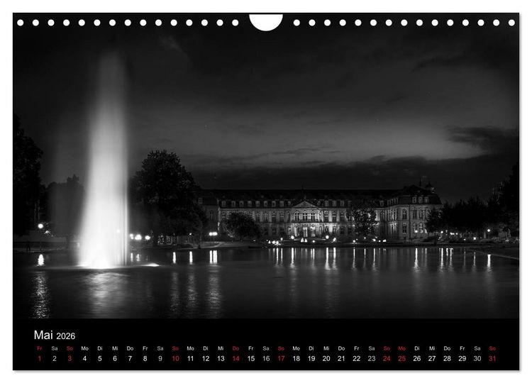 Produktbild: Stuttgart bei Nacht (Wandkalender 2026 DIN A4 quer), CALVENDO Monatskalender