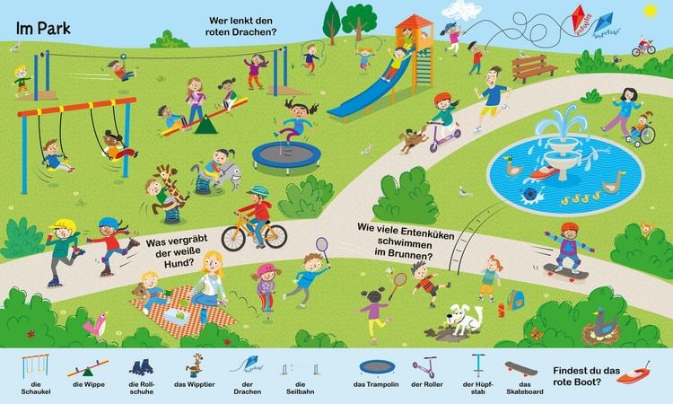 Produktbild: Meine erste W&ouml;rterwelt. Gro&szlig;e und kleine Fahrzeuge Buntes Lern- und Wimmelbuch mit Suchr&auml;tseln ab 3 Jahren. F&ouml;rdert Sprache, Wissen sowie Aufmerksamkeit