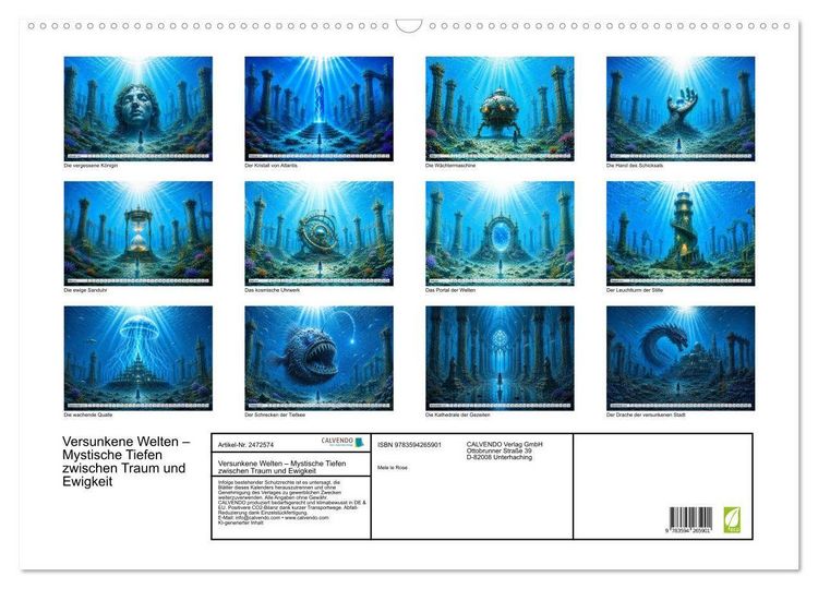 Produktbild: Versunkene Welten &ndash; Mystische Tiefen zwischen Traum und Ewigkeit (Wandkalender 2027 DIN A2 quer), CALVENDO Monatskalender
