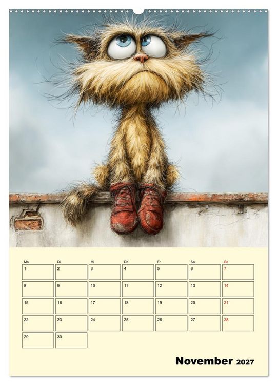 Produktbild: Schr&auml;ge Charaktere. Eigenwillige Katzen-Cartoons (Wandkalender 2027 DIN A2 hoch), CALVENDO Monatskalender