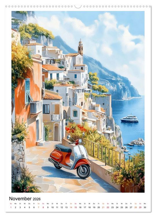 Produktbild: Dolce Vita an der K&uuml;ste von Amalfi (hochwertiger Premium Wandkalender 2026 DIN A2 hoch), Kunstdruck in Hochglanz