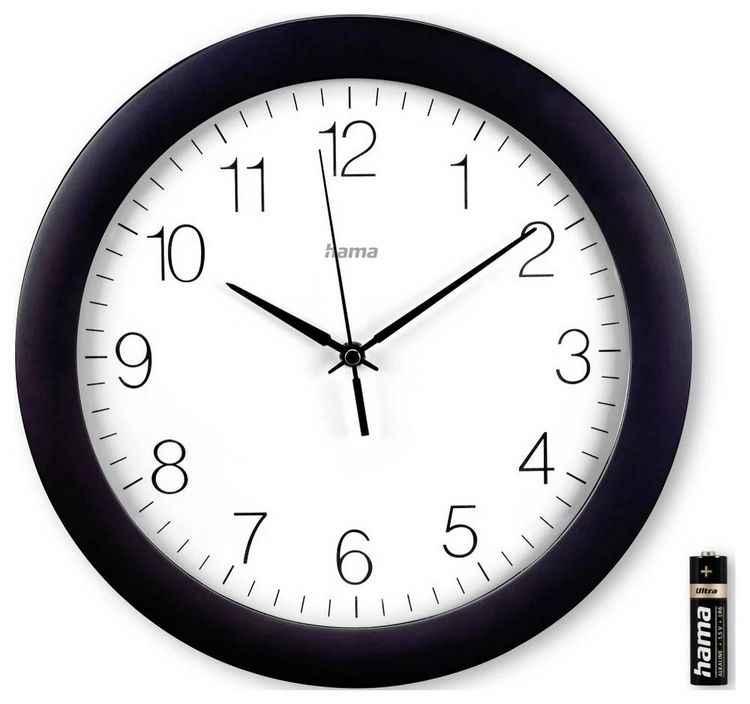 Produktbild: Hama 00185871 Funk Wanduhr 30cm x 300mm x 300mm x 52mm Schwarz