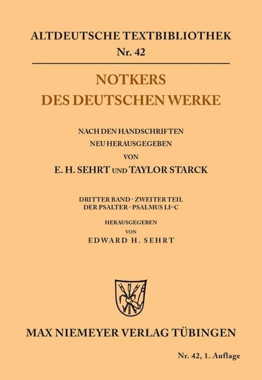 Produktbild: Notkers des Deutschen Werke