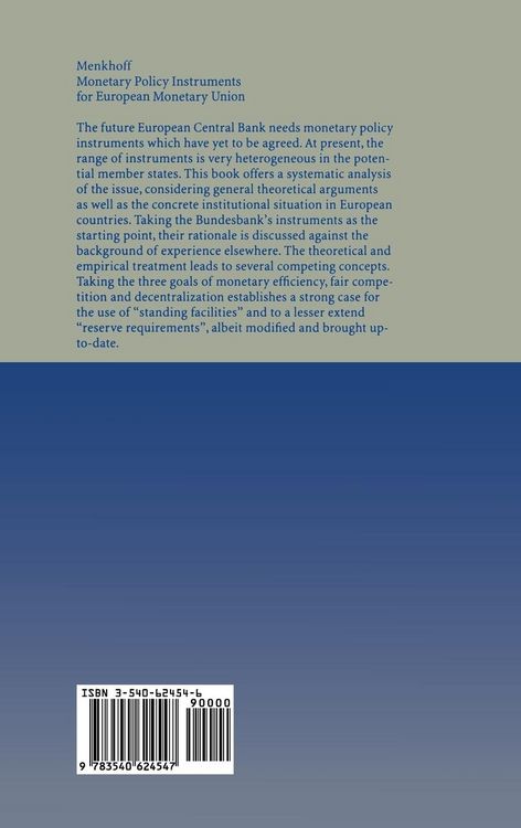 Produktbild: Monetary Policy Instruments for European Monetary Union