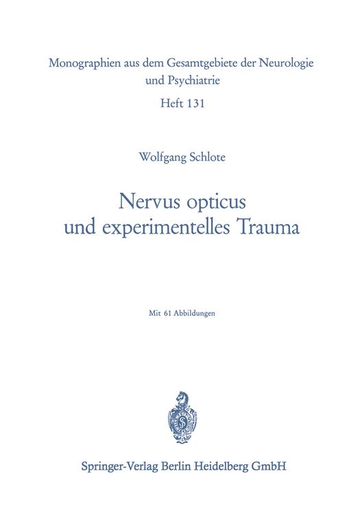 Produktbild: Nervus opticus und experimentelles Trauma