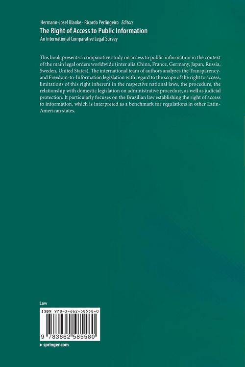 Produktbild: The Right of Access to Public Information