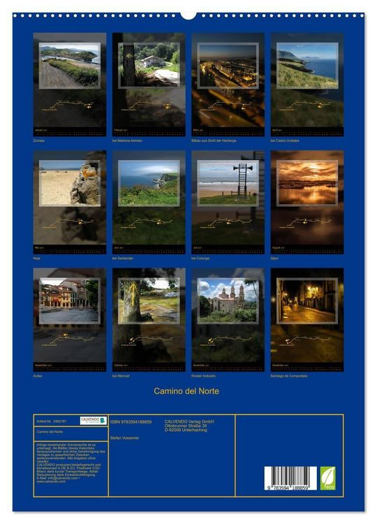 Produktbild: Camino del Norte (hochwertiger Premium Wandkalender 2027 DIN A2 hoch), Kunstdruck in Hochglanz