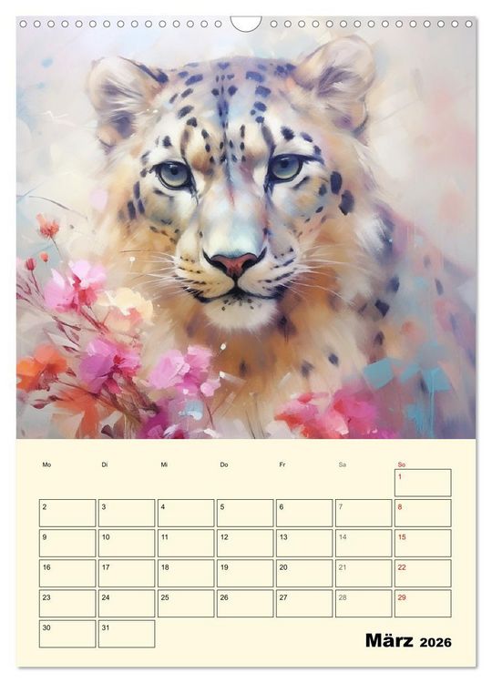 Produktbild: Raubkatzen. Zauberhafte Aquarelle (Wandkalender 2026 DIN A3 hoch), CALVENDO Monatskalender