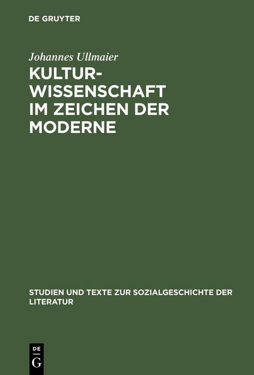 Produktbild: Kulturwissenschaft im Zeichen der Moderne