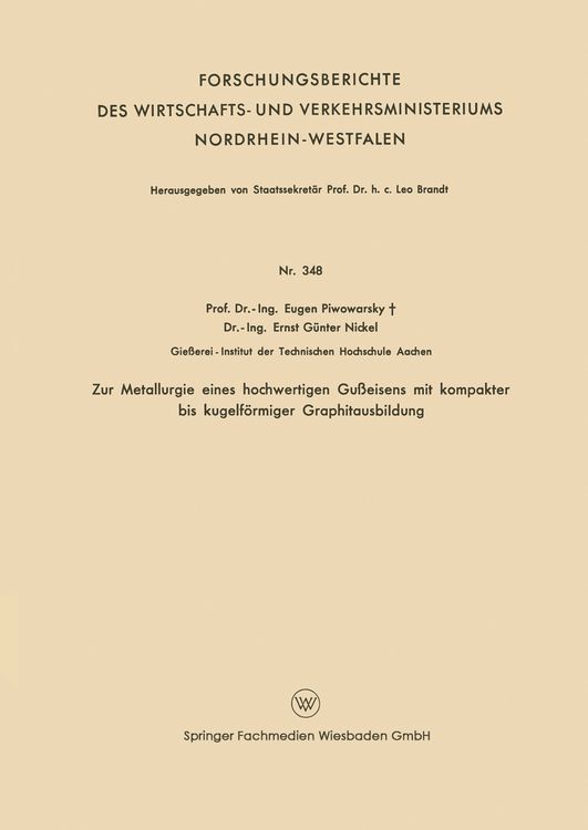 Produktbild: Zur Metallurgie eines hochwertigen Gu&szlig;eisens mit kompakter bis kugelf&ouml;rmiger Graphitausbildung