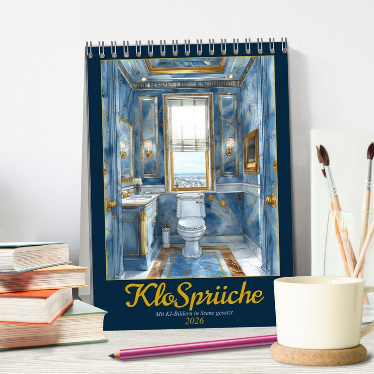 Produktbild: Klospr&uuml;che (Tischkalender 2026 DIN A5 hoch), CALVENDO Monatskalender